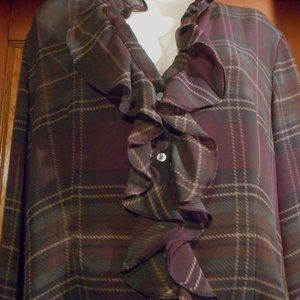 2pc Maroon Plaid Top by Chaps